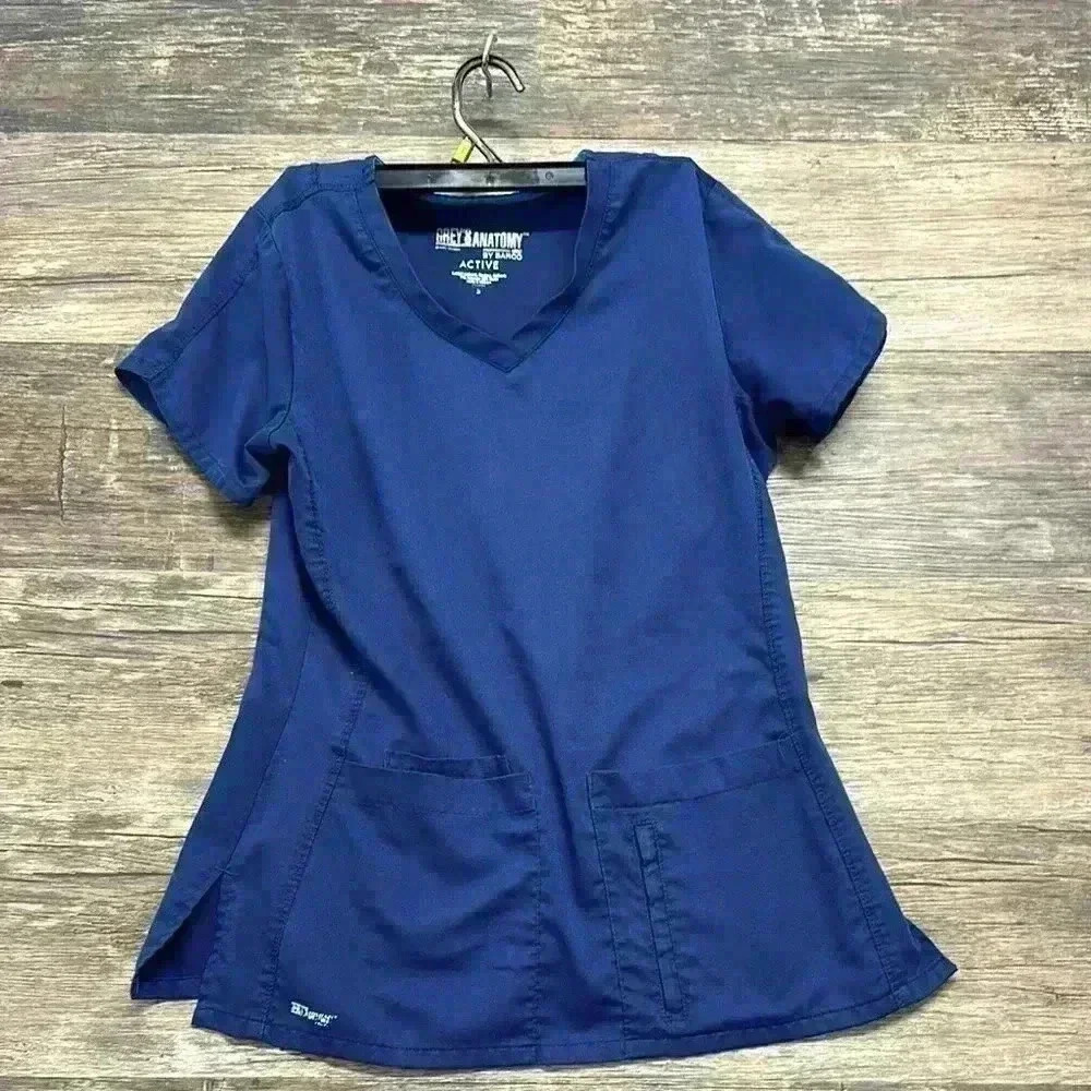 Grey's Anatomy Women's Navy Blue‎ V-Neck Top Size Small